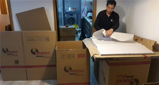 广州市国际搬家到韩国包装案例